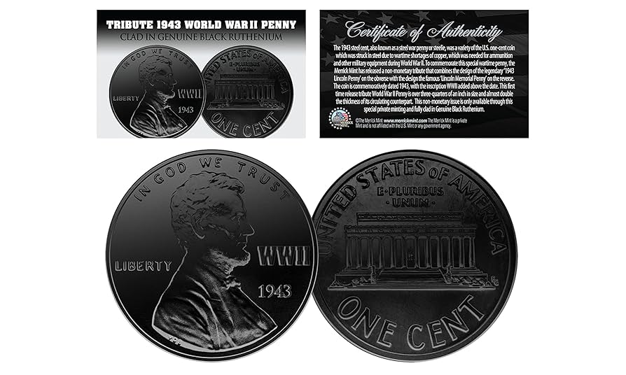 Amazon.com: 1943 Tribute Steelie WWII Penny Coin Clad in